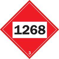 Plaque-&eacute;tiquette TMD 1268 pour distillats de p&eacute;trole, Plastique Les Distributions ICE