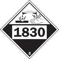 Plaque-&eacute;tiquette TMD 1830 pour mat&eacute;riaux corrosifs acide sulfurique, Plastique Les Distributions ICE