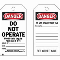 Self-Laminating Safety Tags, Polyester, 3" W x 5-3/4" H, English Les Distributions ICE