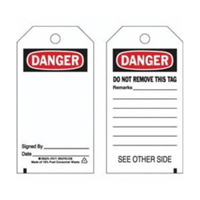 Accident Prevention Tags, Polyester, 3" W x 5-3/4" H, English Les Distributions ICE