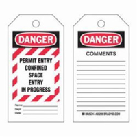 &eacute;tiquettes Confined Space, Polyester, 3" la x 5-3/4" h, Anglais Les Distributions ICE