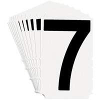 &eacute;tiquettes de lettres et chiffres gothiques individuels Quick-Align, 7, 4" h, Noir sur blanc Les Distributions ICE