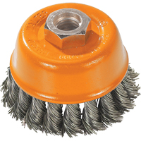 Knot-Twisted Wire Cup Brush, 3" Dia. x 5/8"-11 Arbor Les Distributions ICE