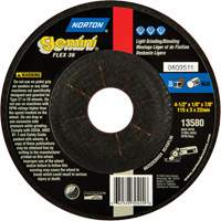 Gemini&reg; Flexible Mini Disc Depressed Centre Wheel, 4-1/2" x 1/8", 7/8" Arbor, Aluminum Oxide, Type 27 Les Distributions ICE