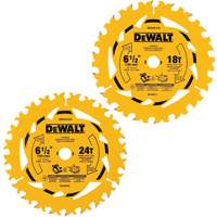 Assortiment de lames de scie circulaire, 6-1/2", 18/24 dents, Pour Bois Les Distributions ICE