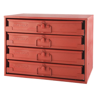 R&acirc;telier avec 4 boîtes &agrave; compartiments, 4 compartiments, 20-1/2" la x 12-1/2" p, 14-5/8" h, Rouge Les Distributions ICE