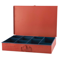 Compartment Box With 12 Adjustable Compartments, 12" D x 18" W x 3" H, Red Les Distributions ICE