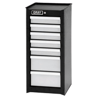 Side Rider Cabinet, 7 Drawers, 14-3/4" W x 18" D x 33.34" H, Black Les Distributions ICE