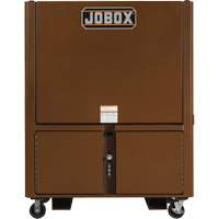 Coffre de chantier et surface de travail sur le terrain, 33" la x 63" p x 80" h, Acier, Rouge Les Distributions ICE