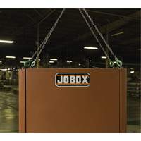 Coffre de chantier et surface de travail sur le terrain, 33" la x 63" p x 80" h, Acier, Rouge Les Distributions ICE