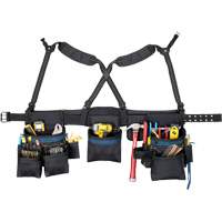 Carpenter's Tool Belt, Polyester, Black Les Distributions ICE