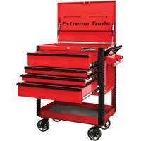 EX Deluxe Series Tool Cart, 4 Drawers, 22-7/8" L x 33" W x 44-1/4" H, Red Les Distributions ICE