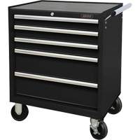 Industrial Tool Cart, 5 Drawers, 27" W x 18-3/4" D x 31-1/2" H, Black Les Distributions ICE