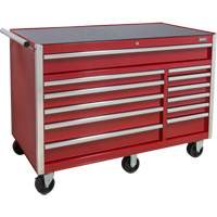 Chariot &agrave; outils industriel, 12 tiroirs, 56" la x 24-1/2" p x 38-1/8" h, Rouge Les Distributions ICE
