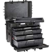 Coffre &agrave; outils militaire mobile avec tiroirs, 4 tiroirs, 22-4/5" la x 15" p x 18" h, Noir Les Distributions ICE