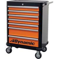 Armoire roulante, 7 tiroirs, 28" la x 18" p x 40" h, Noir/Orange Les Distributions ICE