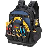 Molded Base Tool Backpack, 18" L x 13" W, Black/Blue, Ballistic/Polyester Les Distributions ICE
