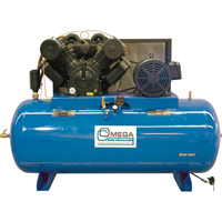 Compresseurs d'air s&eacute;rie industrielle - Compresseurs horizontaux - Deux &eacute;tages, 200 gal. (240 gal. US) Les Distributions ICE