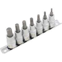 HSW3811M 7-Piece Metric 2" Long Hex Bit Socket Set, Hex, 3/8" Drive, 7 Pcs Les Distributions ICE