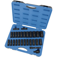 Jeu de douilles SAE/m&eacute;triques PS2712DC, 27 Mcx, Chocs, Prise de 1/2", Profond Les Distributions ICE