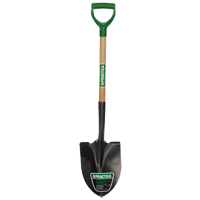Round-Point Shovel, Tempered Steel Blade, Wood, D-Grip Handle Les Distributions ICE