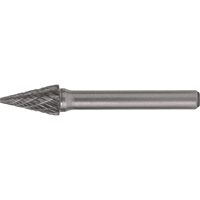 CLEVELAND Solid Carbide Burrs - Pointed Cone Shape, SM-42, 1/8" Dia., 1/8" Shank, 7/16" Depth of Cut Les Distributions ICE