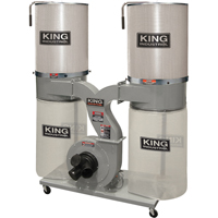 Dust Collectors with 2 Canister Filters, 55-1/2" x 23" x 70" Les Distributions ICE