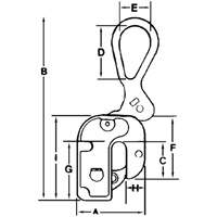 &eacute;lingue l&egrave;ve-t&ocirc;le courte GX, 2000 lb (1 tonne), Ouverture de la m&acirc;choire de 1/16" - 3/4" Les Distributions ICE