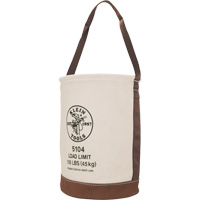 Seau avec fond en cuir, 17" h, Toile, Beige Les Distributions ICE