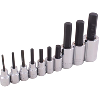 Hex Head Socket Set, Hex, 1/2"/3/8" Drive, 10 Pcs Les Distributions ICE