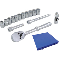 Socket & Attachment Set, 15 Pcs, 3/8" Drive Size Les Distributions ICE