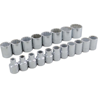 Socket Set, 19 Pcs, 3/8" Drive Size Les Distributions ICE
