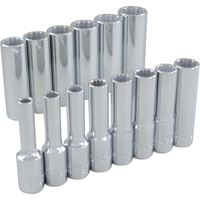 Socket Set, 14 Pcs, 3/8" Drive Size, Deep Les Distributions ICE