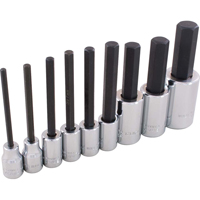 Hex Head Socket Set, Hex, 1/2"/3/8" Drive, 9 Pcs Les Distributions ICE