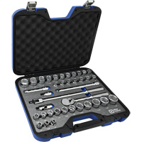 SAE & Metric Socket & Attachments Set, 38 Pcs, 1/2" Drive Size Les Distributions ICE
