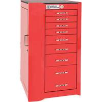 Pro+ Left Side Rider Tool Cabinet, 8 Drawers, 19" W x 19" D x 36-1/2" H, Red Les Distributions ICE