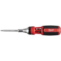 9-in-1 Square Drive Ratcheting Multi-bit Driver, 9-1/10" L, Cushion Grip Handle Les Distributions ICE