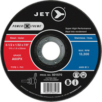 Meule &agrave; tronçonner Power-Xtreme A60PX, 4-1/2" x 1/32", Arbre de 7/8", Type 1, 13 300 Tr/min Les Distributions ICE