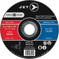 Meule &agrave; tronçonner Power-Xtreme A60PX, 5" x 1/32", Arbre de 7/8", Type 1, 12 200 Tr/min Les Distributions ICE