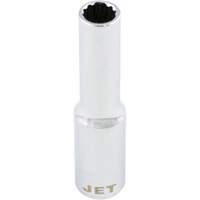 Chrome Socket, 8 mm, 1/4" Drive, 12 Points, Deep Les Distributions ICE