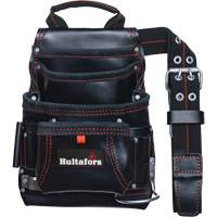 Carpenter's Nail & Tool Bag, Leather, 11 Pockets, Black Les Distributions ICE