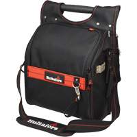 Zippered Professional Electrician's Tool Pouch, Ballistic Polyester, 19 Pockets, Black/Red Les Distributions ICE