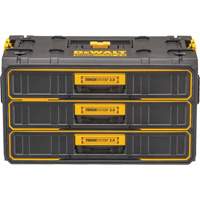 Unit&eacute; &agrave; trois tiroirs ToughSystem 2.0, 21-4/5" x 12-3/10" x 12-3/5", Noir/Jaune Les Distributions ICE