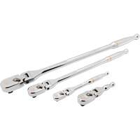 Ensemble de rochet &agrave; t&ecirc;te en goutte et manche enti&egrave;rement poli avec prises 1/4", 3/8" & 1/2" 120XP Les Distributions ICE