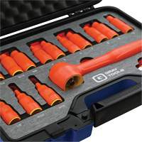 Douille isol&eacute;e, foret hex SAE & m&eacute;trique &agrave; prise 3/8" avec fixation, 1000 V, 16 M Les Distributions ICE