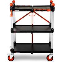Chariot de chantier pliable &agrave; 3 &eacute;tag&egrave;res SITERUNNER, 30-3/5" lo x 20" la x 42-1/2" h, Noir Les Distributions ICE