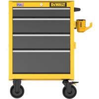 Coffre &agrave; outil roulant robuste, 4 tiroirs, 26" la x Jaune Les Distributions ICE