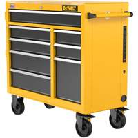 Postes de travail industriel mobile, 8 tiroirs, 40" la x Jaune Les Distributions ICE