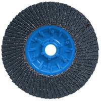 Disque &agrave; lamelles POWERBLEND TRM QC, 5" x 5/8"-11, Type 27, Grain Z40, Alumine de zirconium Les Distributions ICE