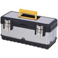JPSTB-15 Stainless Steel Hand Tool Box, 6-1/4" D x 15" W x 7" H, Black/Silver Les Distributions ICE